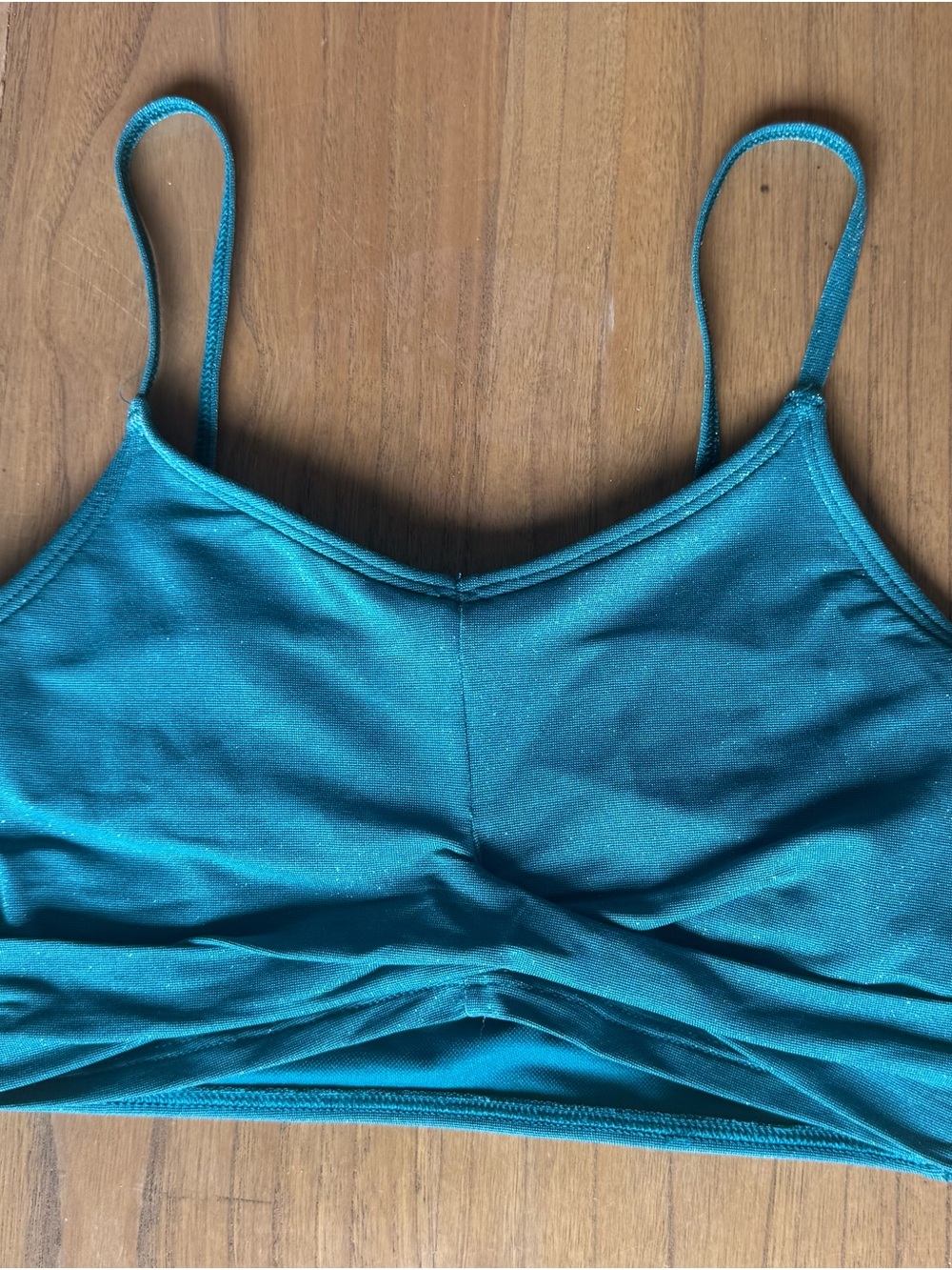 abercrombie kids Teal Sparkle Swim Bikini Top